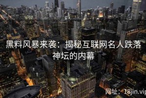 黑料风暴来袭：揭秘互联网名人跌落神坛的内幕
