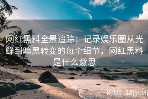 网红黑料全景追踪：记录娱乐圈从光鲜到暗黑转变的每个细节，网红黑料是什么意思