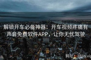 解锁开车必备神器：开车视频疼痛有声音免费软件APP，让你无忧驾驶
