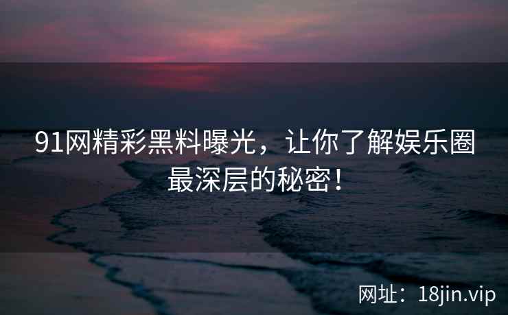 91网精彩黑料曝光，让你了解娱乐圈最深层的秘密！