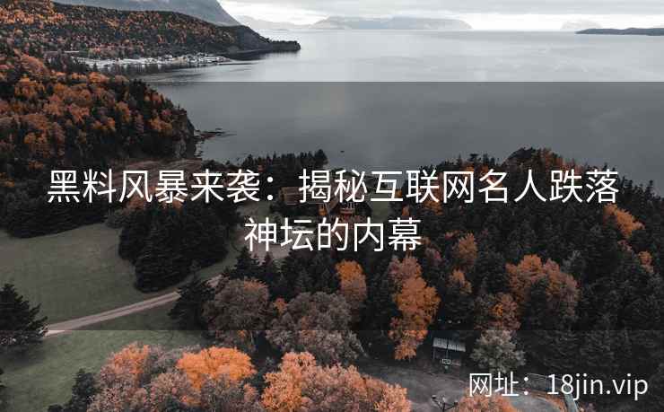 黑料风暴来袭：揭秘互联网名人跌落神坛的内幕