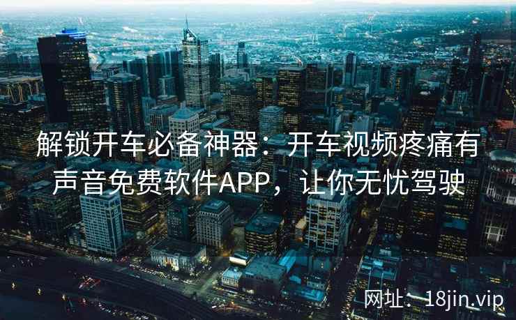 解锁开车必备神器：开车视频疼痛有声音免费软件APP，让你无忧驾驶
